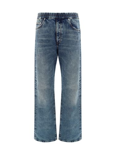 Elastic Waisted Wide-leg Jeans - HERON PRESTON - Modalova