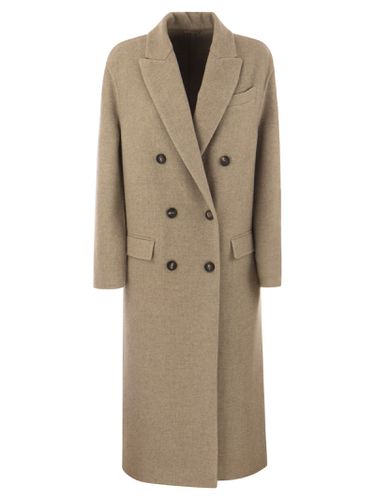 Double-breasted Coat In Cashmere Cloth - Brunello Cucinelli - Modalova