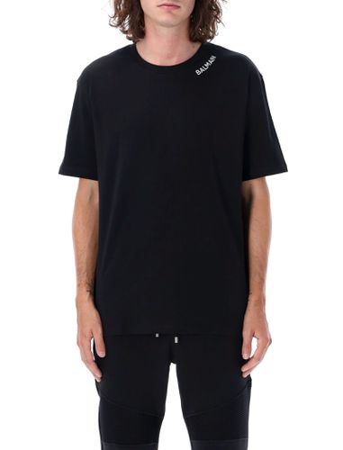 Balmain Stitching Logo Neck T-shirt - Balmain - Modalova