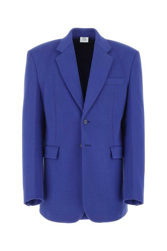 Blue Cotton Blend Oversize Blazer - VETEMENTS - Modalova