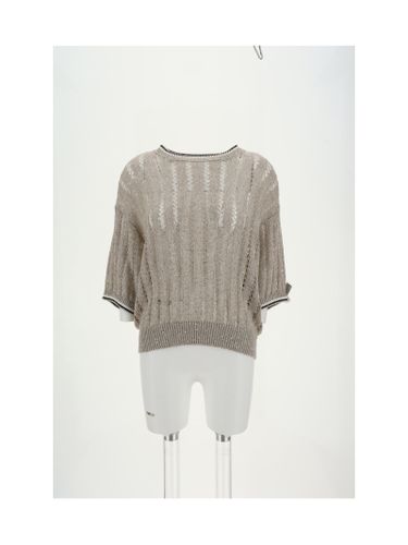 Openwork Knit Pattern Sweater With Sequins - Brunello Cucinelli - Modalova