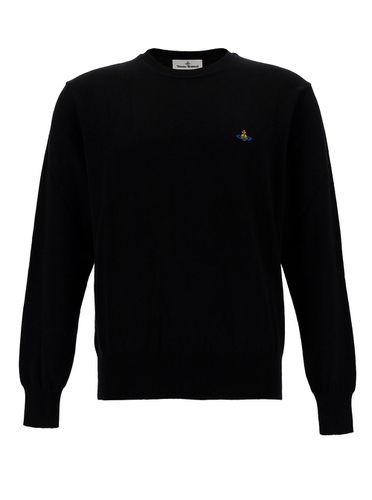 Crewneck Sweater With Orb Embroidery In Cotton And Cashmere Man - Vivienne Westwood - Modalova