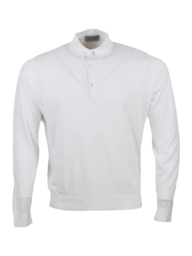 Long-sleeved Polo Shirt In Extrafine Cotton Thread With Three Buttons - John Smedley - Modalova