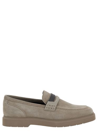 Loafers With Monile Detail In Suede Woman - Brunello Cucinelli - Modalova