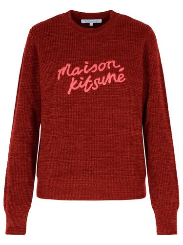 Burgundy Wool Sweater - Maison Kitsuné - Modalova