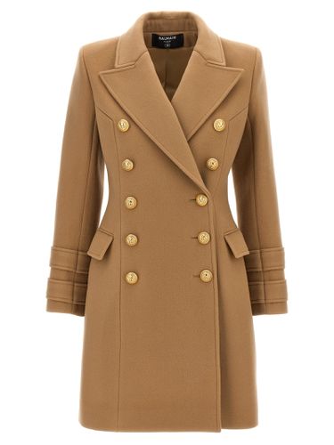 Cashmere Double-breasted Coat - Balmain - Modalova