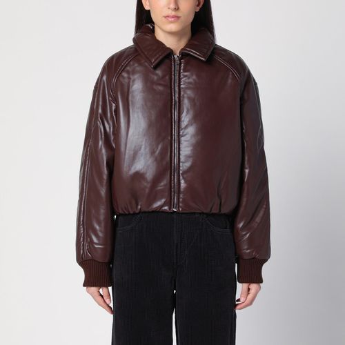 Brown Faux Leather Bomber Jacket - AGOLDE - Modalova