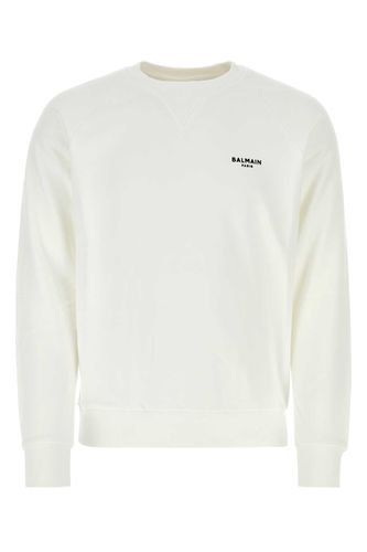 Balmain White Cotton Sweatshirt - Balmain - Modalova