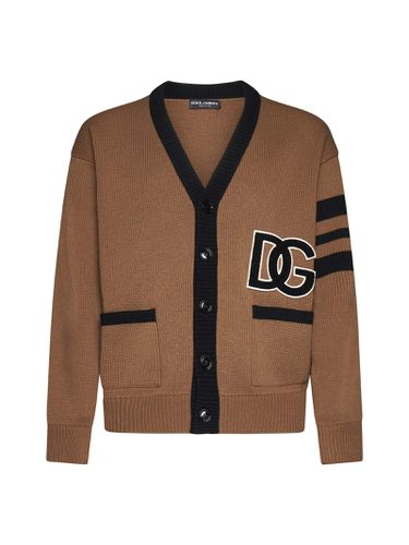 Wool Cardigan With Logo - Dolce & Gabbana - Modalova