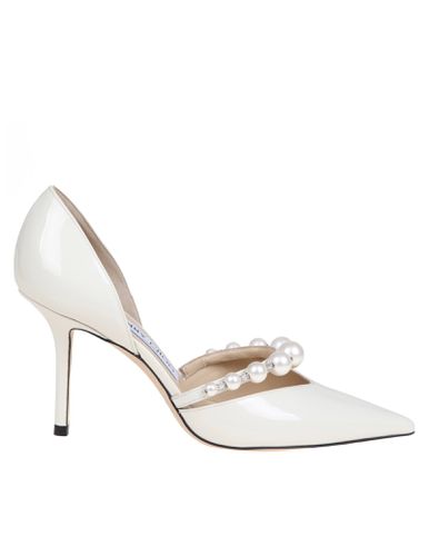 Aurelie 85 Patent Leather Pumps With Applied Pearls - Jimmy Choo - Modalova