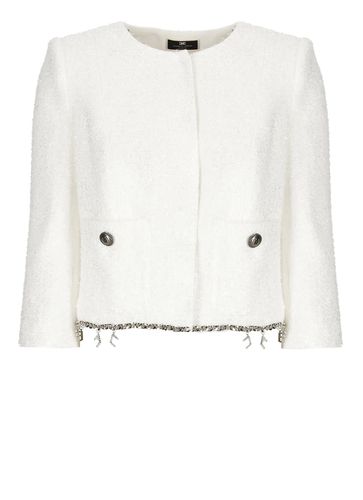 Tweed Lurex Blazer - Elisabetta Franchi - Modalova