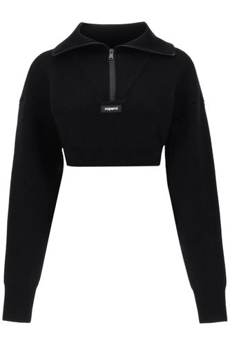 Half Zip Cropped Boxy Wool Sweater - Coperni - Modalova