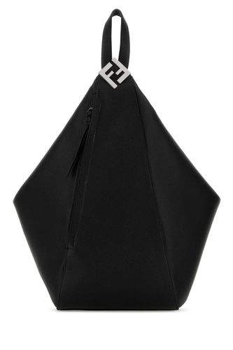 Black Leather Large Melon Backpack - Fendi - Modalova