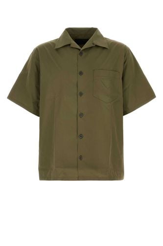 Prada Army Green Poplin Shirt - Prada - Modalova