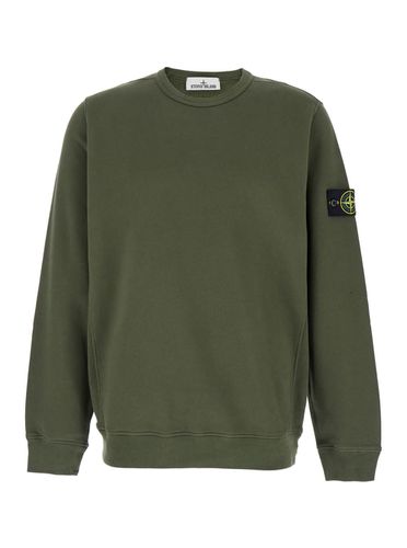 Crewneck Sweatshirt With Logo Patch In Cotton Man - Stone Island - Modalova