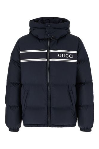 Navy Blue Polyester Down Jacket - Gucci - Modalova