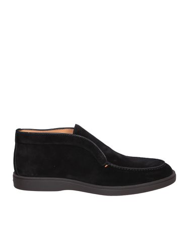 Santoni Suede Black Ankle Boots - Santoni - Modalova