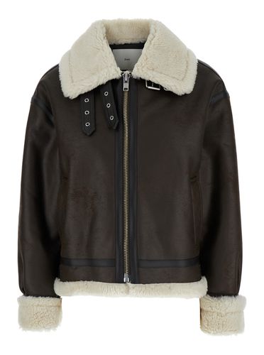 Unisex Loose Fit Line Shearling Jacket - Dunst - Modalova