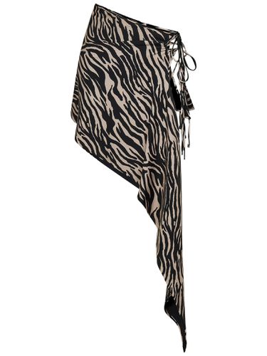 Zebra Printed Open Side Skirt - The Attico - Modalova