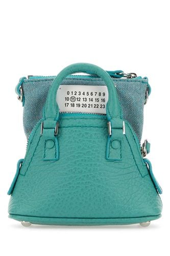 Sea Green Leather And Fabric 5ac Classique Baby Handbag - Maison Margiela - Modalova