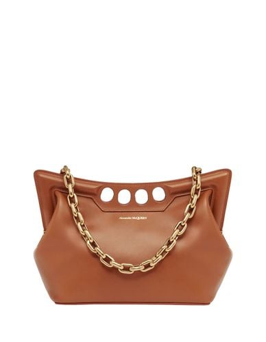 The Peak Small Bag In Caramel Leather - Alexander McQueen - Modalova