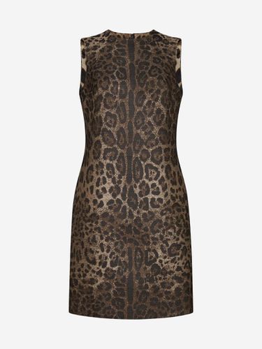 Leopard Print Wool Dress - Dolce & Gabbana - Modalova