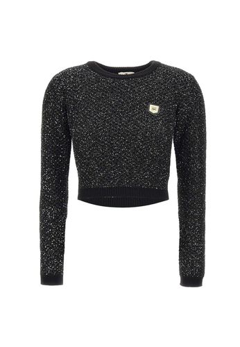 Sequin Thread Cropped Top - Elisabetta Franchi - Modalova