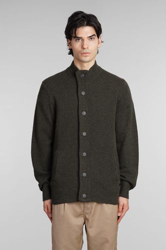 Patch Zip Card Cardigan In Green Wool - Barbour - Modalova