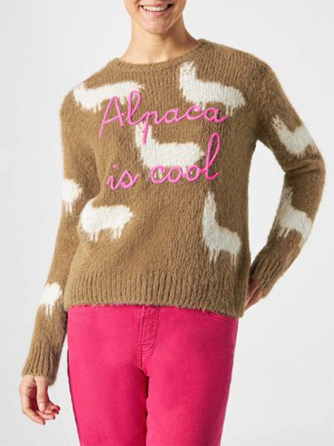 Woman Brushed Sweater With Alpaca And Alpaca Is Cool Embroidery - MC2 Saint Barth - Modalova