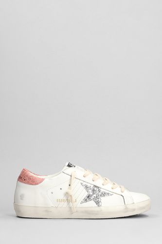 Super Star Leather And Glitter Sneakers - Golden Goose - Modalova