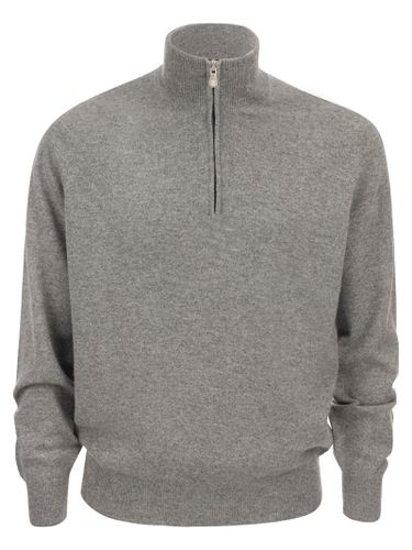 Cashmere Turtleneck Sweater With Zip - Brunello Cucinelli - Modalova