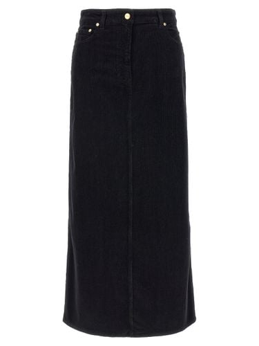 Ganni Long Velvet Ribbed Skirt - Ganni - Modalova