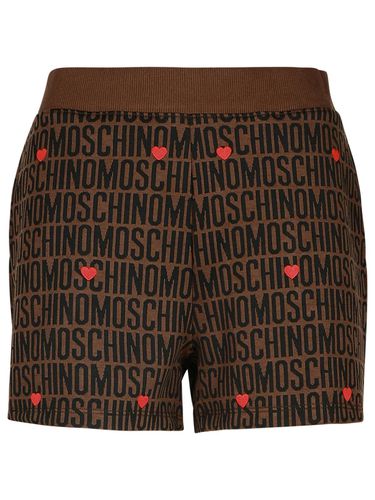 Moschino Brown Cotton Blend Shorts - Moschino - Modalova