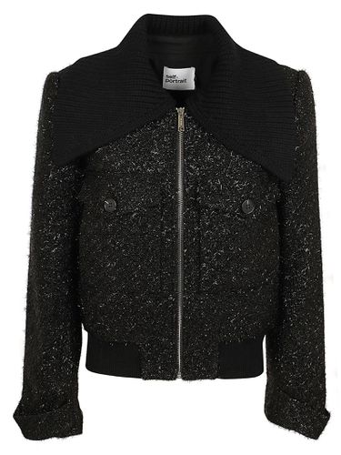 Tinsel Boucle Bomber Jacket - self-portrait - Modalova