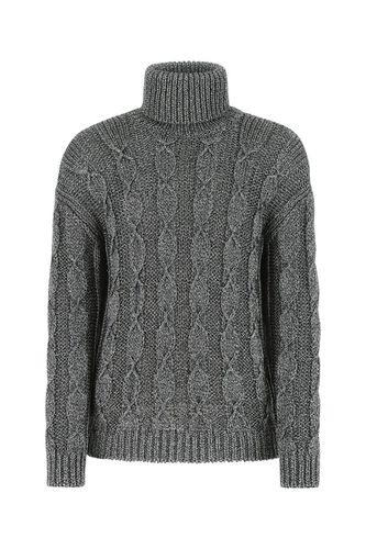 Melange Grey Viscose Blend Sweater - Saint Laurent - Modalova