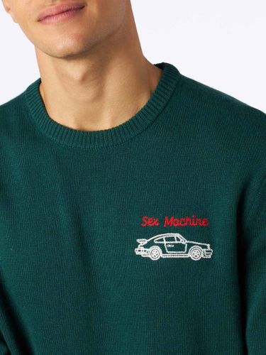 Man Crewneck Sweater With Sex Machine Embroidery - MC2 Saint Barth - Modalova