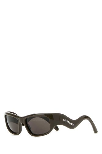 Brown Acetate Hamptons Rectangle Sunglasses - Balenciaga - Modalova