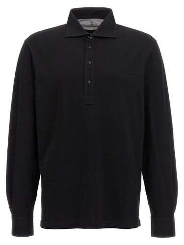 Long-sleeved Cotton Polo Shirt - Brunello Cucinelli - Modalova