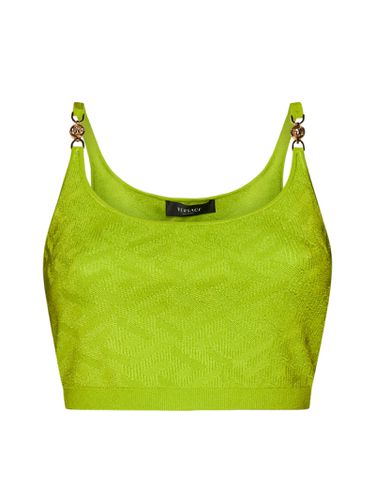 Versace Rib Hem Woven Cropped Top - Versace - Modalova