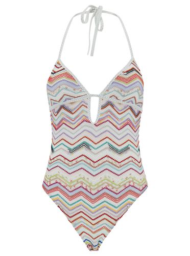 One-piece Swimsuit With Zigzag Motif And Cut-out In Viscose Blend Woman - Missoni - Modalova