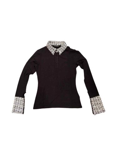 Long Sleeved Bouclé Polo Shirt - Karl Lagerfeld - Modalova