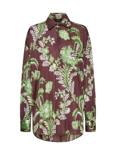 Burgundy Shirt With Floral Foliage Print - Etro - Modalova