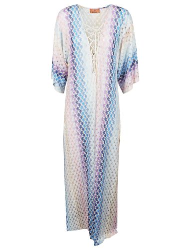 Lace-up Front Pattern Printed Long Dress - Missoni - Modalova