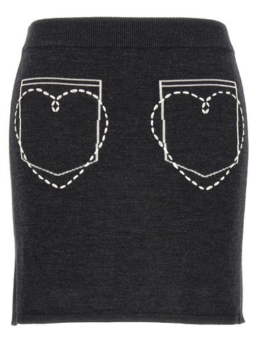 Contrast Embroidery Skirt - M05CH1N0 Jeans - Modalova