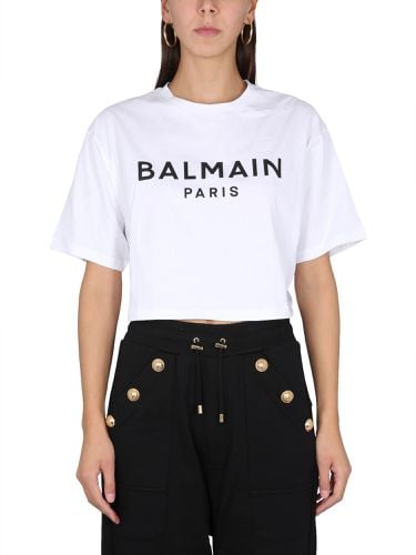 Balmain Logo Print Cropped T-shirt - Balmain - Modalova
