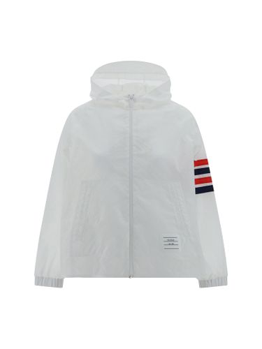 Bar Stripe Detailed Hooded Jacket - Thom Browne - Modalova