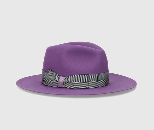 Agata Alessandria Brushed Felt With Striped Hatband - Borsalino - Modalova