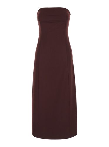 Sleeveless Midi Dress With Bustier-style Neckline In Wool Blend Stretch Woman - SEMICOUTURE - Modalova