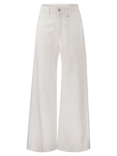 Relaxed Trousers In Garment-dyed Cotton-linen Cover-up - Brunello Cucinelli - Modalova