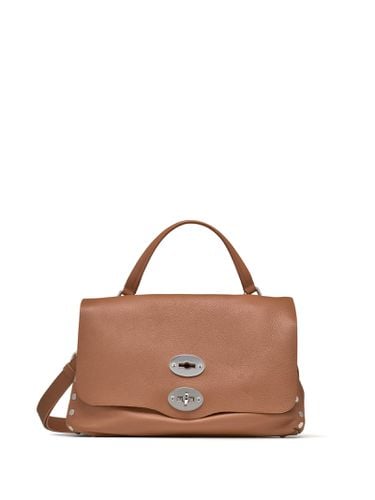 Brown Piuma Postina Bag In Leather With Shoulder Strap - Zanellato - Modalova